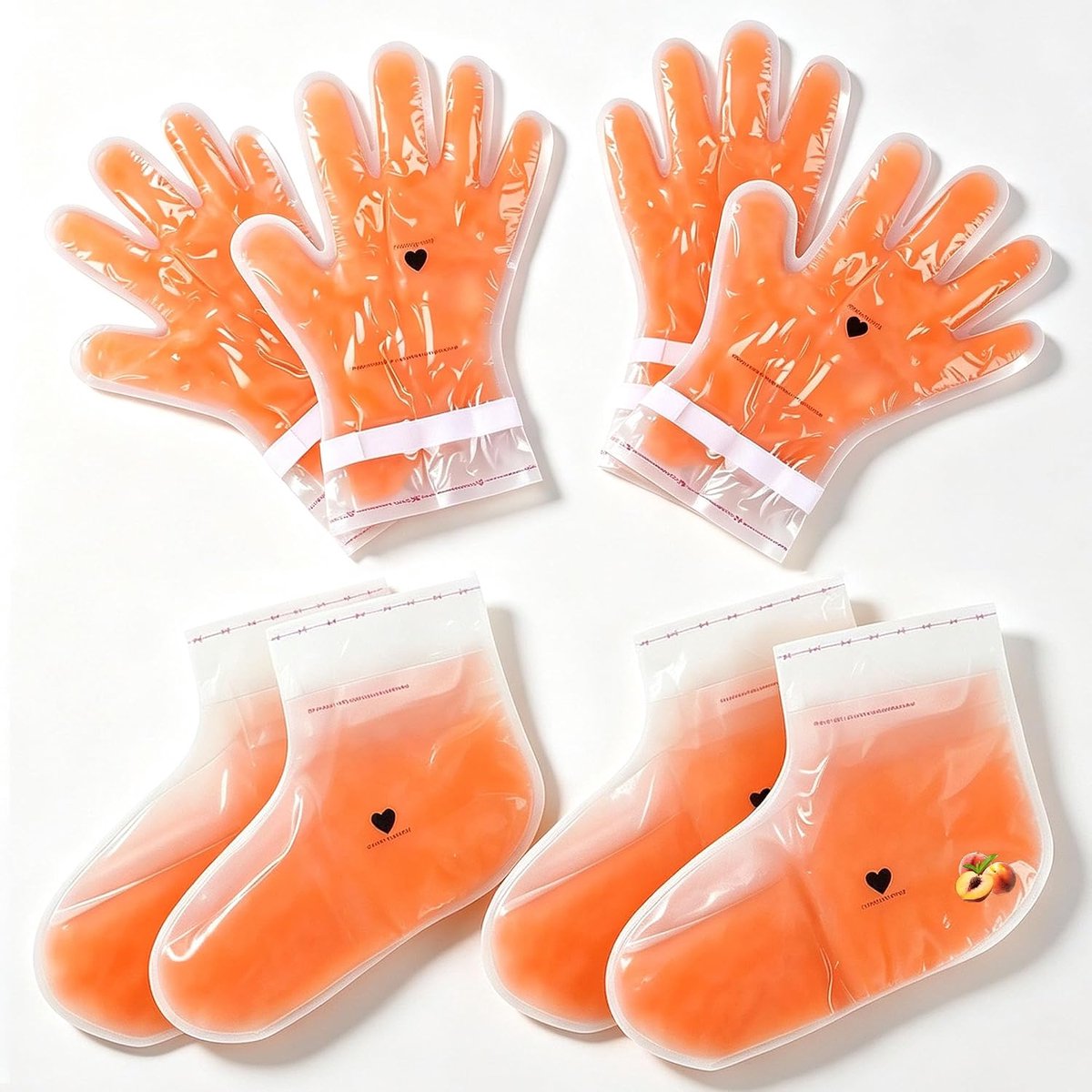 4 paar paraffinewashandschoenen en sokken, paraffinewas voor handen en voeten, paraffine hand- en voethandschoenen,