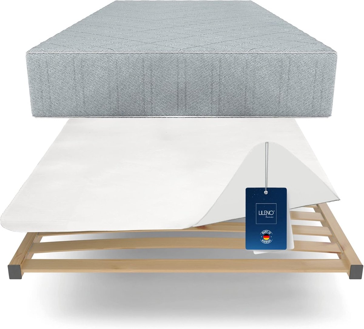 SnelShoppen - Non-slip Matras voor Lattenbodem (160 x 200 cm) - Dun Matrasbeschermer - Antislip Vilt als Matras Topper - Wasbaar