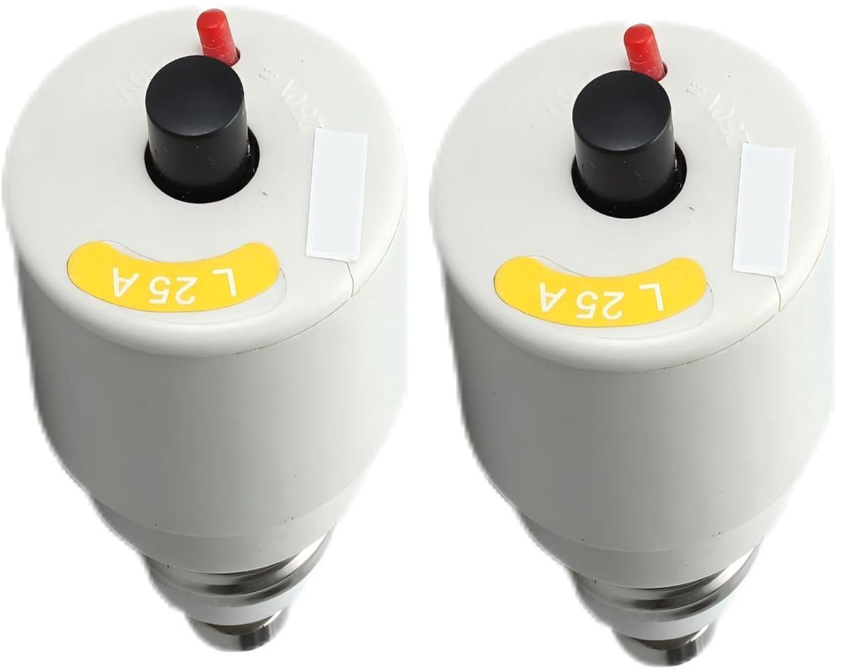 2 stuks schroefautomaat (zekering voor oude elektrische verdeling), contactzekering, schroefautomaat 25A, Europees kwaliteitsproduct, wit