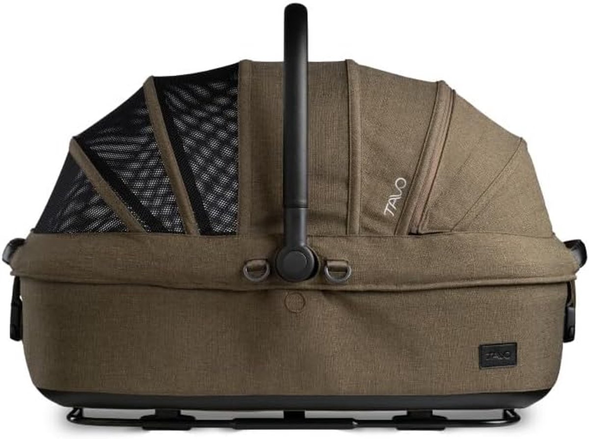 SnelShoppen - Tavo Maeve Medium Dierenautozitje met Vaste Draaggreep en ISOFIX Voet 2 Matras Geschikt voor Honden & Katten tot 13.6 kg, Brindle