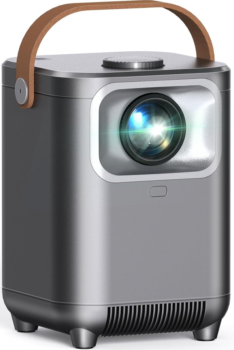 elektrische focus/autokeystone-correctie, WiFi 6, BT5.2, mini-projector, 4K Full HD, 1080P, draagbare projector met 50% zoom, voor thuisbioscoop/buiten, compatibel met tv