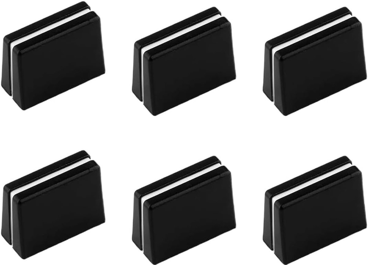 6x Fader Kappen, Fader-Cap-Schieberknopf-Ersatzteile, Eenvoudige Installatie, Edel Zwart Design, voor Pioneer DJM600 700 750 800 850 900 2000 DJ-Mixer