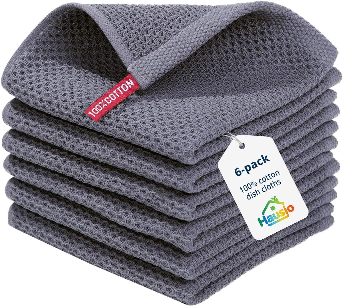 Keukenhanddoeken 30 x 30 cm - 100% Katoen - Grijs - Sneldrogend en krasbestendig - ShopVlot