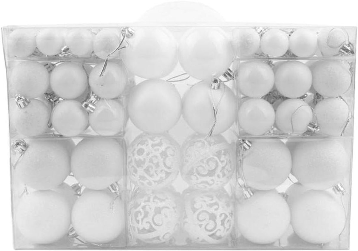 Kerstballen Set - Boom Decoratie Ballen - Kerstboom Versieren - 100 Stuks Inclusief Doos - 30-60 mm