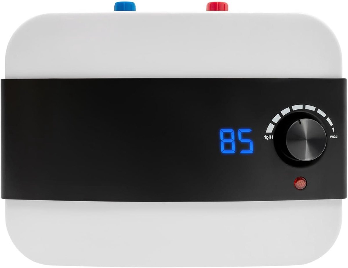 Mini Doorstromer Waterverwarmer - Elektrische Boiler Keuken - Snel Warm Water - Roestvrijstalen Tank - 6 Liter - Wit Zwart