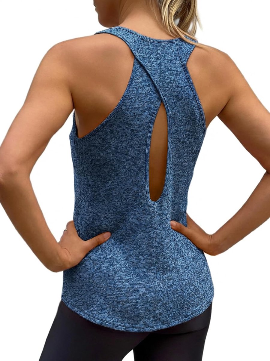 Tanktops met gekruiste rug voor dames, racerback zonder mouwen, yoga-shirt, open rug, sporttop
