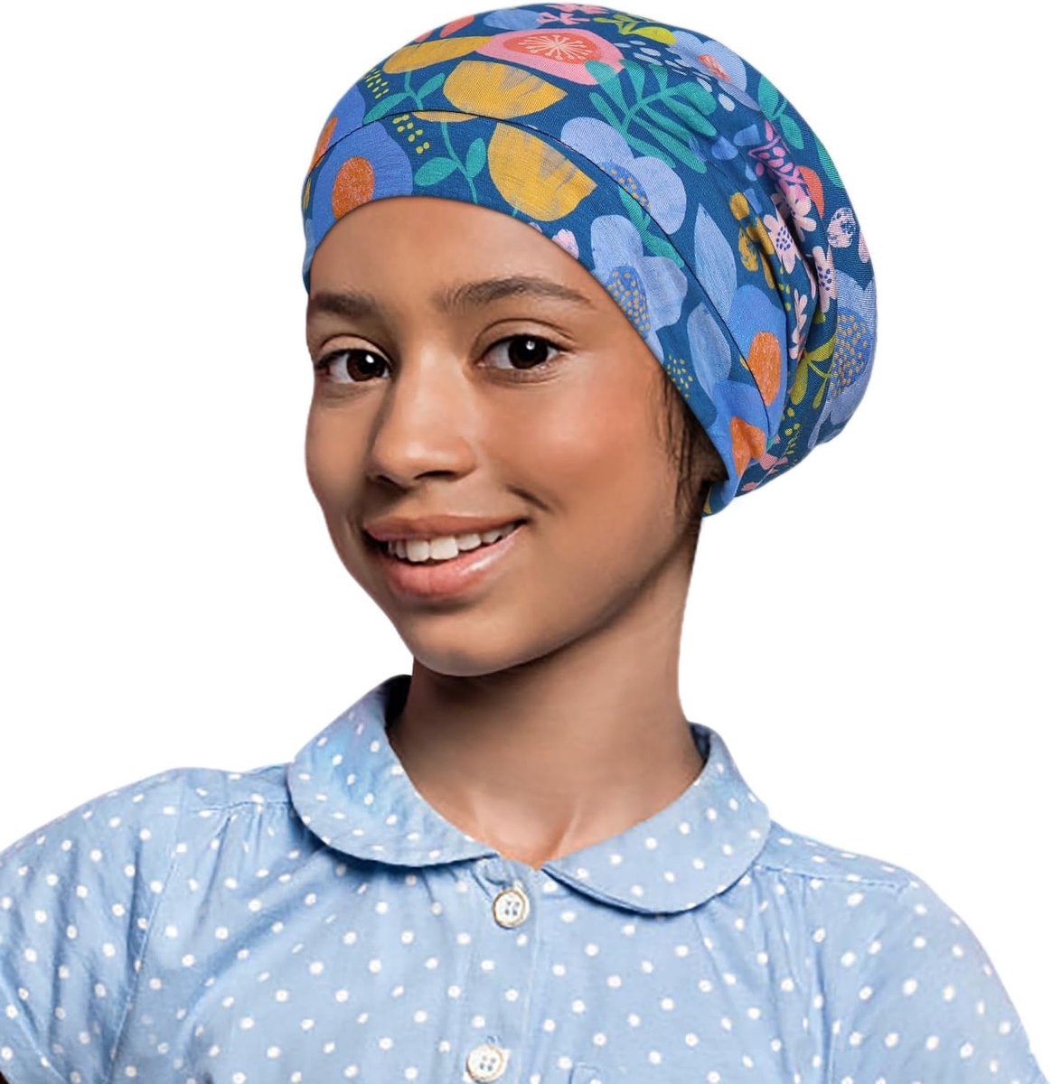 Krullend meisje slaapmuts, satijnen gevoerde haarmutsen met comfortabele elastische band, verstelbaar voor tieners, grote kinderen, kind