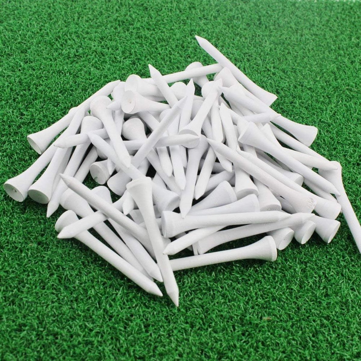Tees Maat 54mm (2-1/8") Houten Golf Tee -100 Stks/Pack (wit)