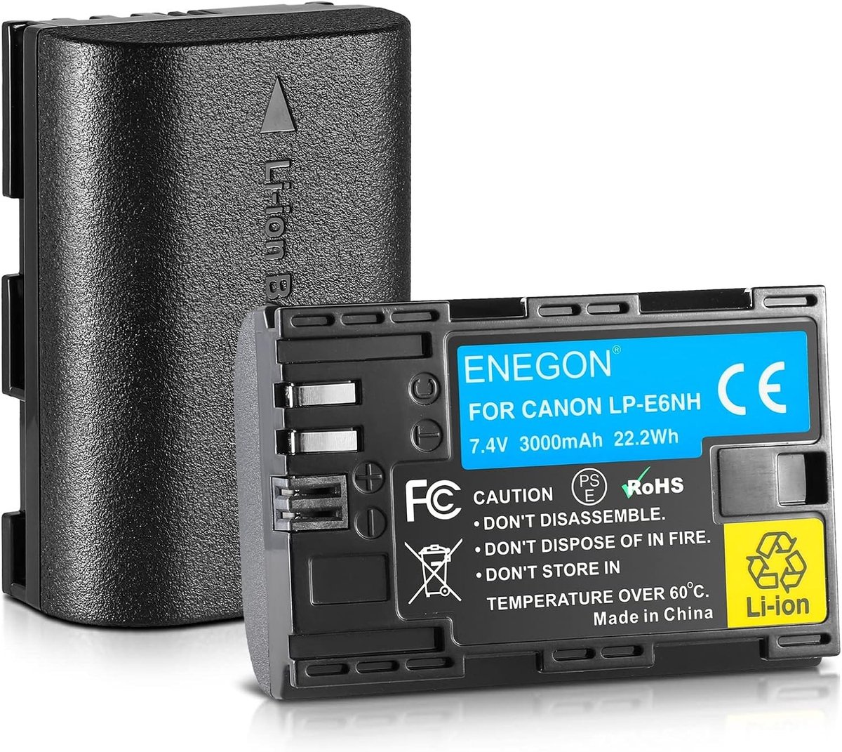 3000mAh Hoge Capaciteit Li-ion Vervangende Batterij voor Canon EOS Camera's - 2 Stuks, Geschikt voor R, R5C, 5D Series en Meer