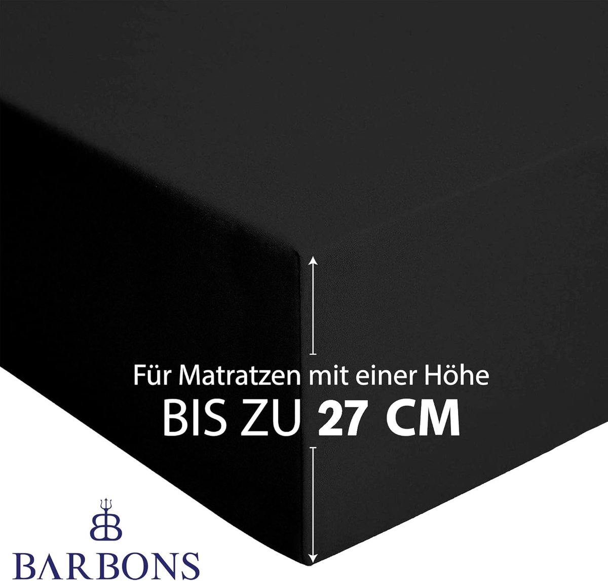 Thijox - Hoeslaken 140x200 cm Jersey 100% Katoen - Oeko-TEX Gecertificeerd - Zwart voor Boxspring en Matrashoogte tot 27 cm - Bed Sheets en Laken