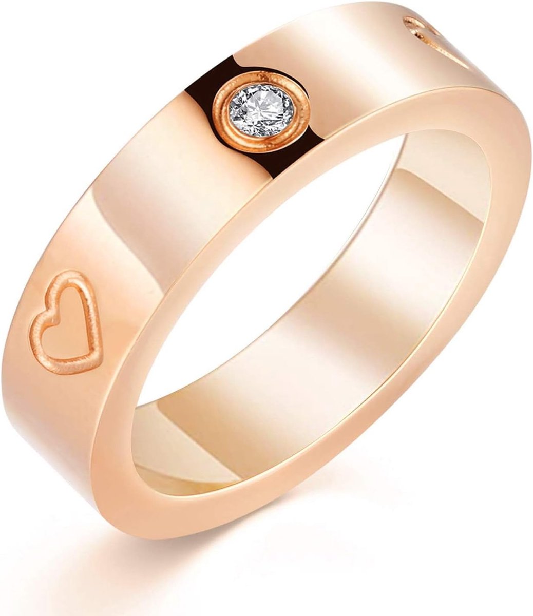 Liefdesring voor vrouwen roestvrij staal zirkonia belofte ring trouwring sieraden Valentijnsdag verjaardagscadeaus voor vrouwen meisjes