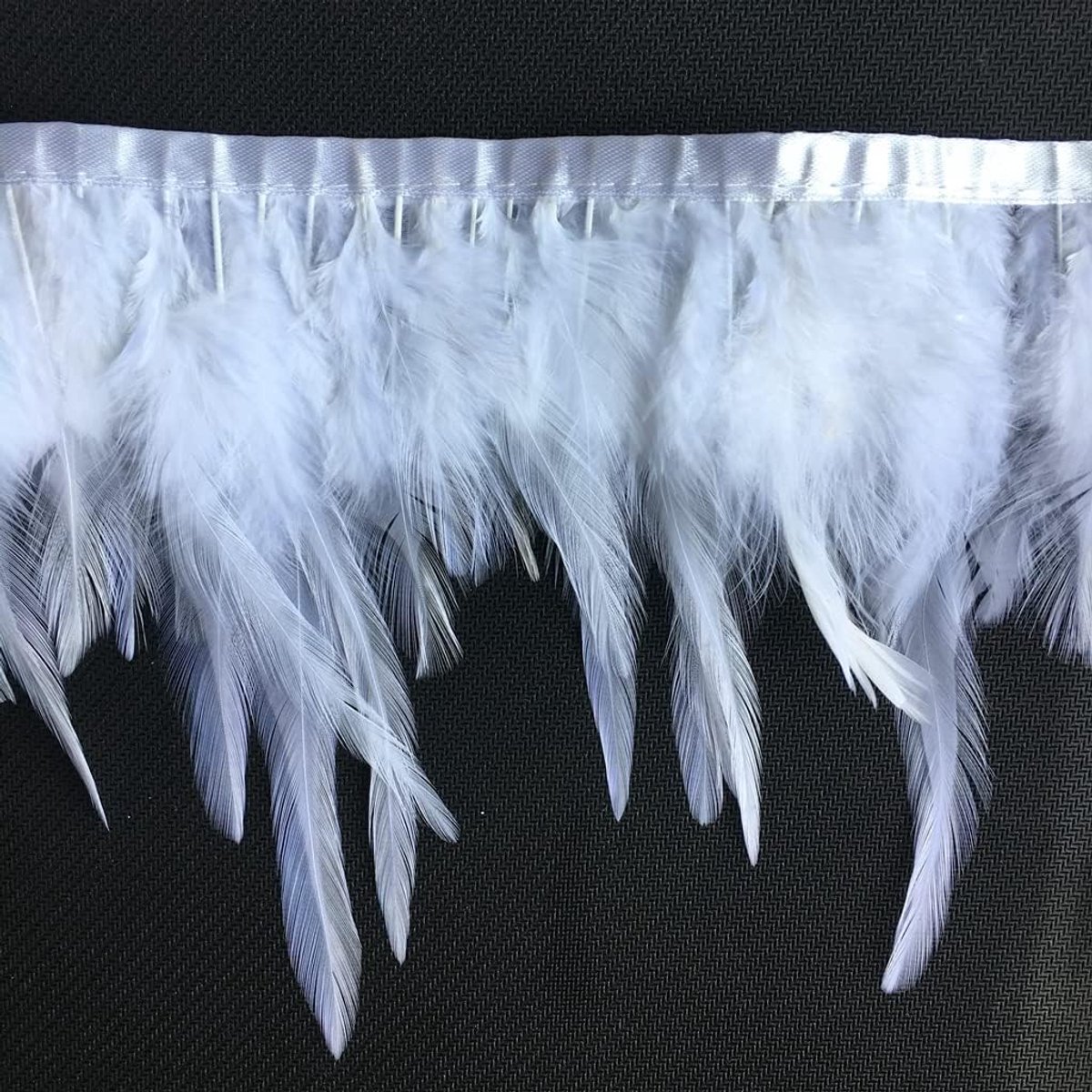 2 Yards natuurlijke haan hackle veer trim pony 4-6 inch in breedte jurk doe-het-zelf decoratie (wit)