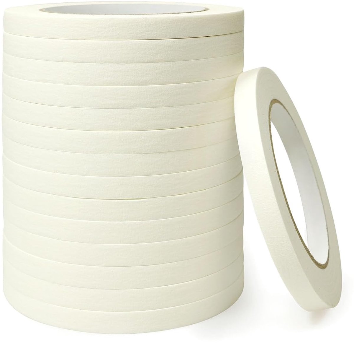 15 Rollen Kreppband 10mm x 50m - Universeel Kreppband voor schilderwerk en decoratie Schilderstape - Schilderband Oplosmiddelvrij, Zonder residu Verwijderbaar - Multifunctioneel Afdektape
