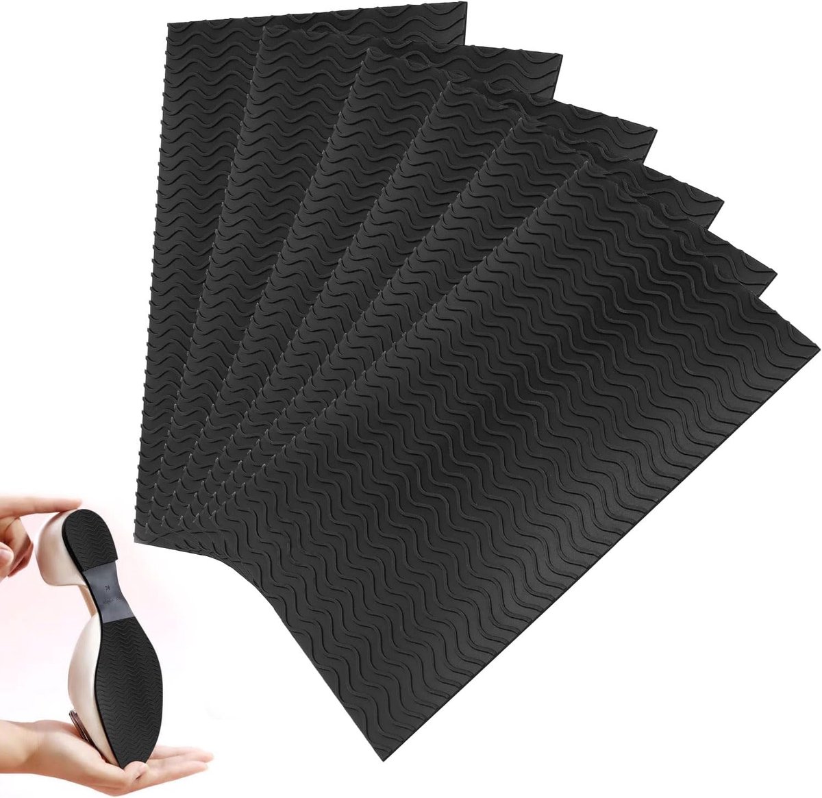 0XBIT 150 x 100 mm Antislipzool, 6 stuks, antislip, zelfklevend, bescherming van de schoenzolen, schoenzool voor alle maten, antislip en ruisonderdrukking | 150 x 100 mm, zelfklevend, schoeninlegzolen voor alle maten, antislip