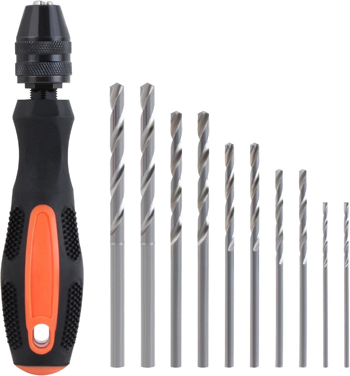 SnelShoppen - Handboor Set Modelbouw 0.5-8 mm met 10 HSS Boorbits 1-3 mm voor Epoxy, DIY Houtbewerking en Sieraad Maken