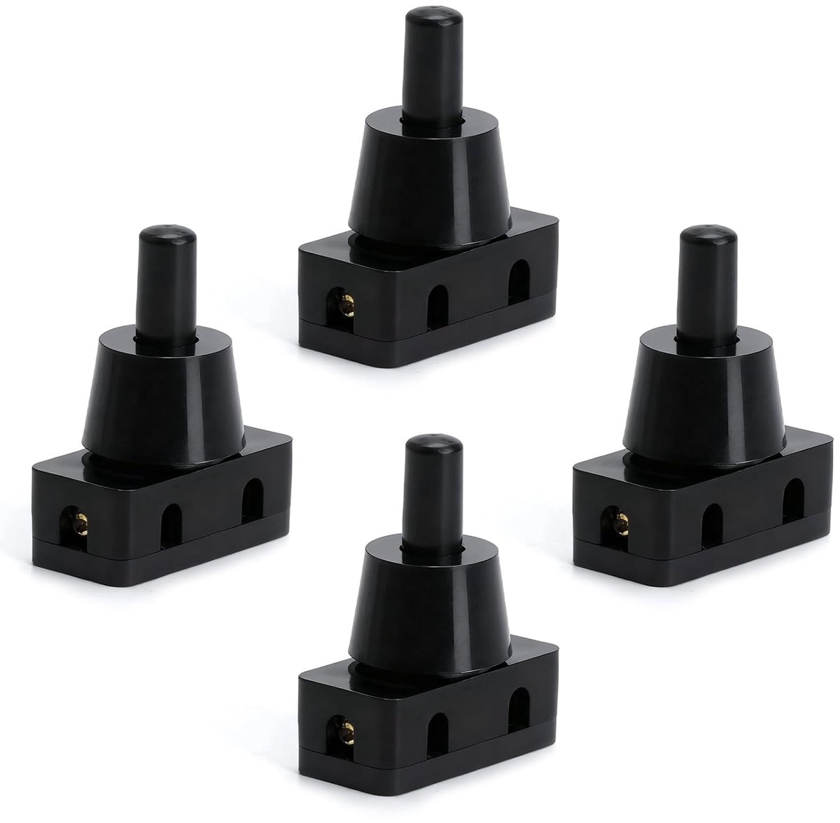 Drukschakelaar set van 4 - mini uitvoering - 250 V, 10 A - ideaal voor verlichting en meubels - SnelShoppen