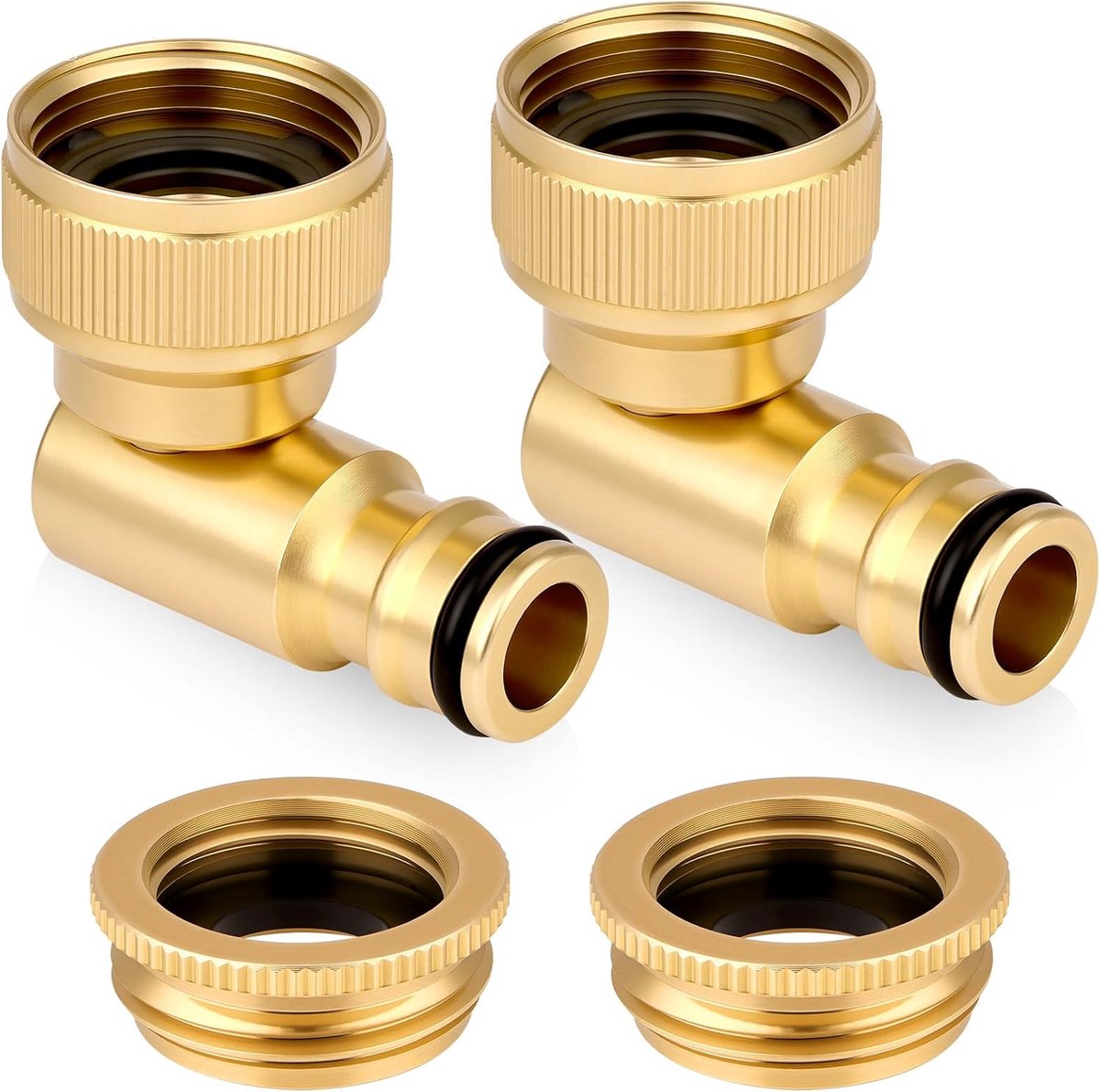 SnelShoppen - RVS 1/2" Vrouwelijk naar 3/8" Mannelijk BSP Draad Adapter, 3/8" Mannelijk naar 1/2" Mannelijk Draad Adapter voor Gas, Water en Pijpen (2