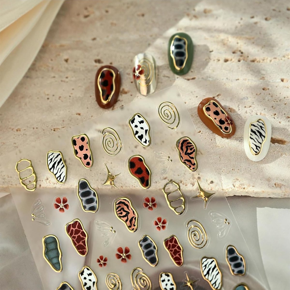 Nail Sticker Leopardenmuster - Zelfklevend 3D Nagelaufkleber - Trendy Nageldesign - Eenvoudig aan te brengen - ShopVlot
