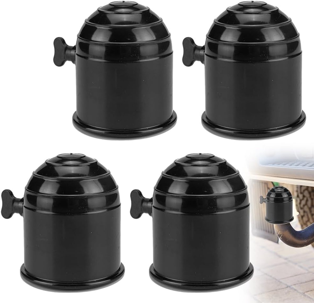 afdekking trekhaak 50 mm - stevig ABS-kunststof - met slot - beschermt tegen weersinvloeden - ShopVlot