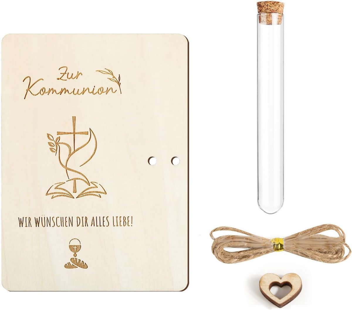 Cadeau voor de geboorte - houten wenskaart met envelop - compleet voor doop - origineel geschenk - ShopVlot