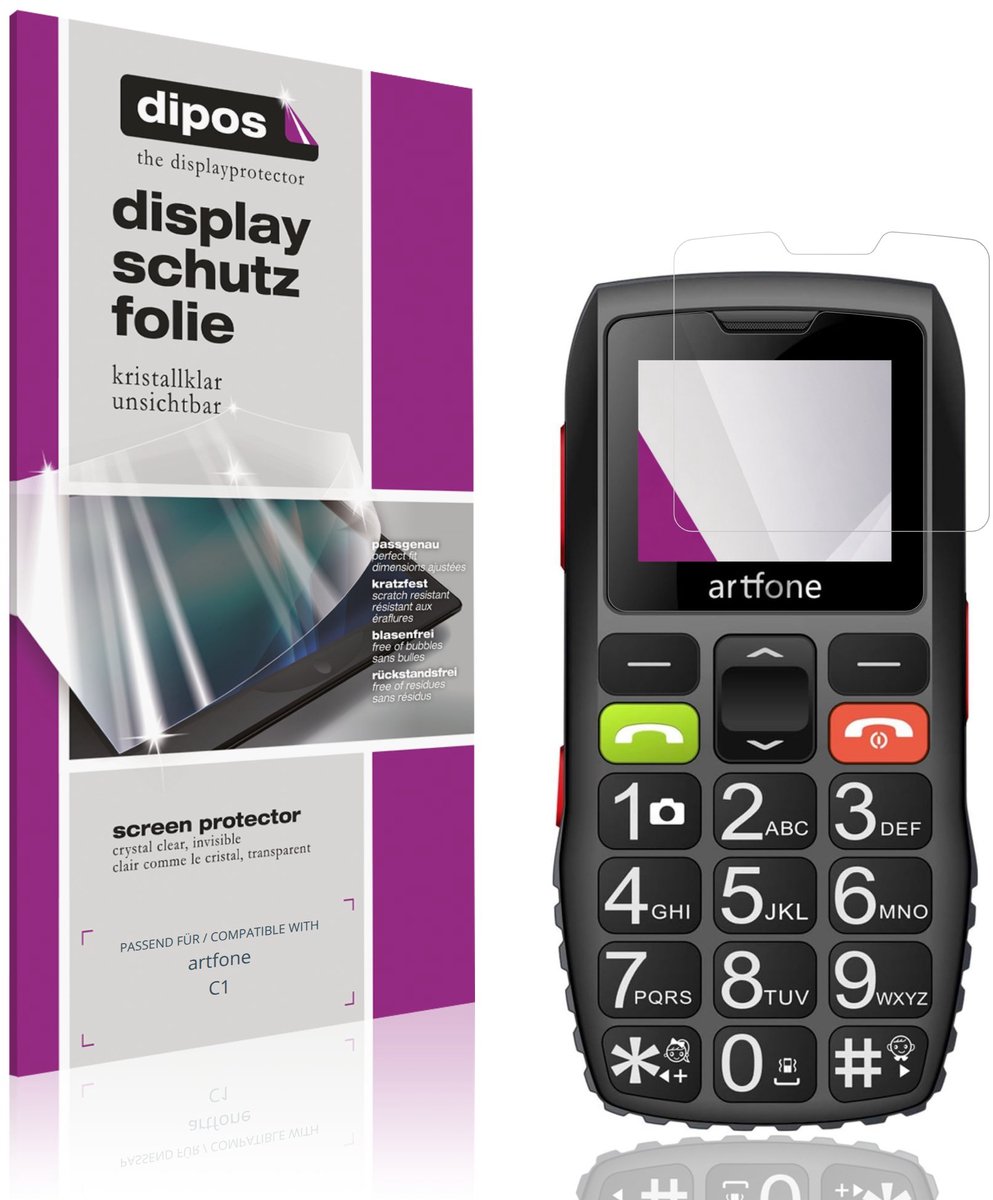 dipos – 4x Beschermfolie geschikt voor artfone C1 | Krasbestendige & heldere Screenprotector Ultra-Thin