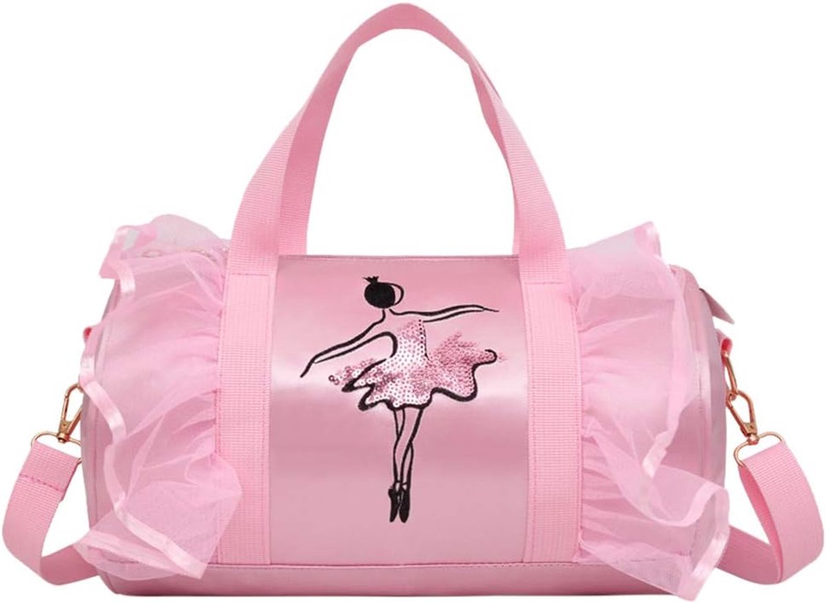 Girls Ballet Bag Princess Dance Shoe Bag Handbag Hold-all Bag Shoe Bag Pink Ballet Bag for Ballerina Dancer Dancewear - ShopVlot