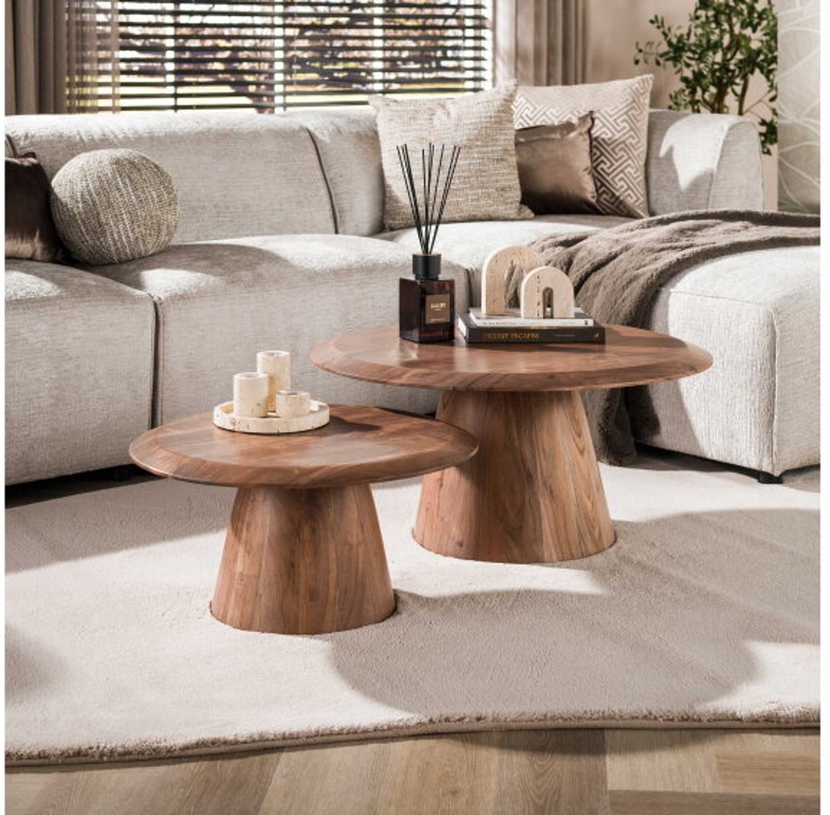 Salontafel Rona set/2 - Massief acacia bruin