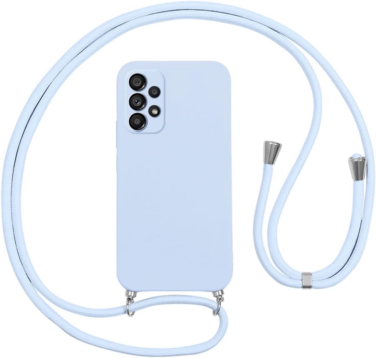 telefoonband voor Samsung Galaxy A53 5G Hoesje 6,5", Telefoonhoesje met band Schokbestendige siliconen beschermhoes met koord Afneembaar om te dragen, Dunne nekkoord zachte hoes voor Samsung A53