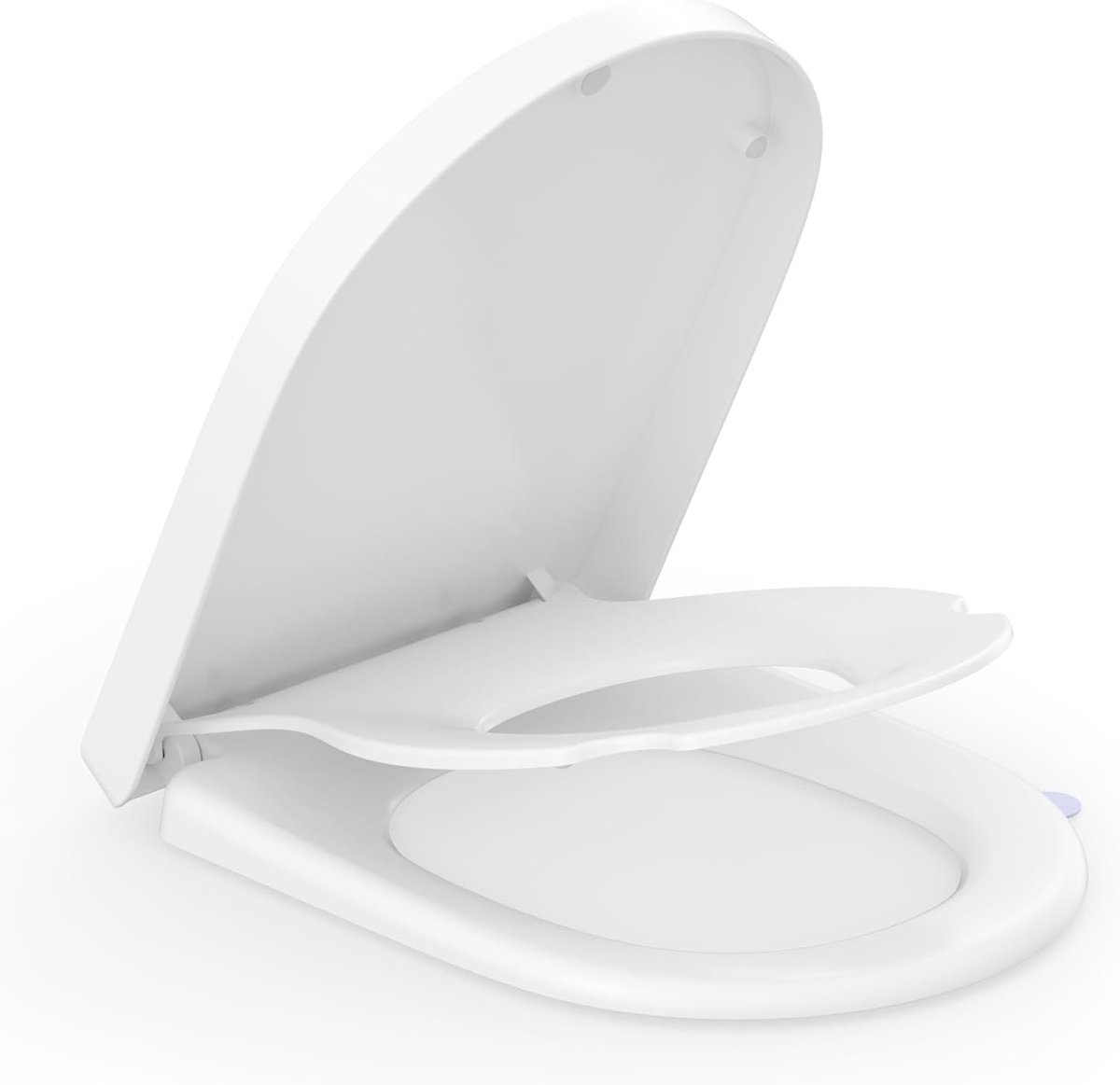 SnelShoppen - D-vormige Toiletdeksel met Kinderzitje, Softclose Toiletbril van Duroplast, Eenvoudige Montage met Quick-Release Functie, Ideaal voor Ki