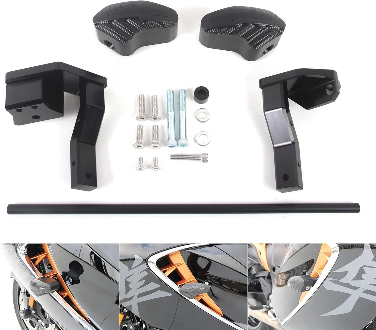 Motor sliding protectors voor Suzuki Hayabusa GSX1300R 2021-2024 - zwart - valbescherming - framebescherming - SnelShoppen