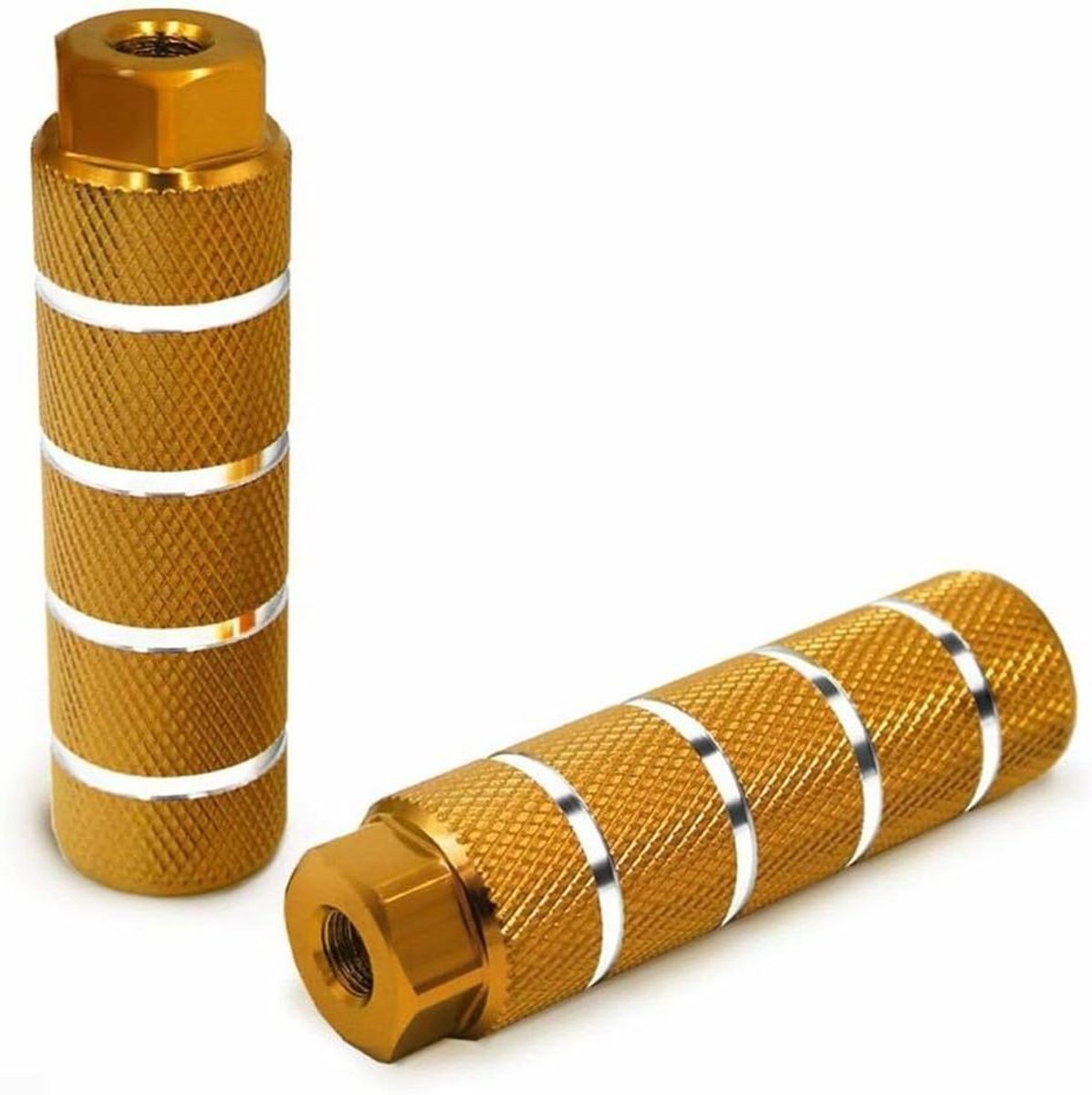 Fietspen - Voetsteunen Fiets - Fietsen Stabiliseren - Antislip Groeven - 100 mm x 28 mm - Goud