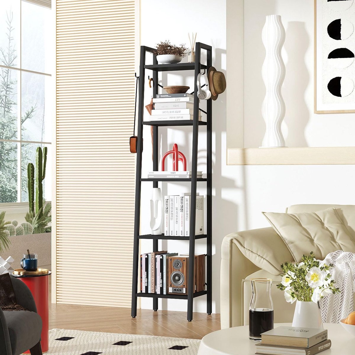 Omgoods - 5 Tier Ladder Boekenkast 160 cm Hoog