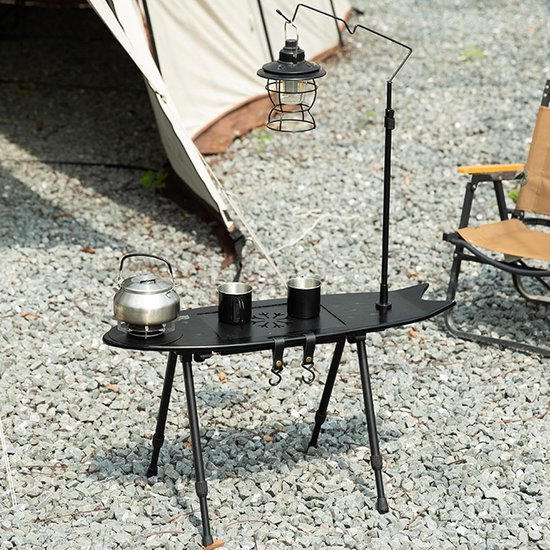 Campingtafel Hout - Klaptafel Outdoor - Buiten Genieten - Verstelbare Hoogte - 76 x 245 x 36 cm - Natuurlijk Hout — afbeelding 5