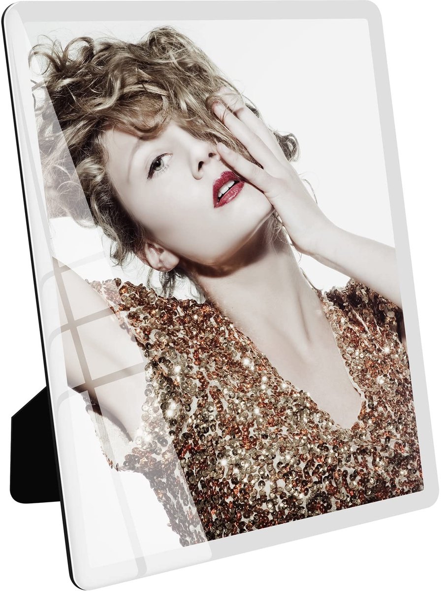 Omgoods - Witte Fotolijst 11x14 inch - Gematteerde Glazen Fotolijst voor Wand en Tafel