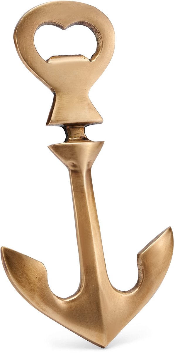 Omgoods - Antieke Messing Flesopener - Bieropener, 14x7.5cm