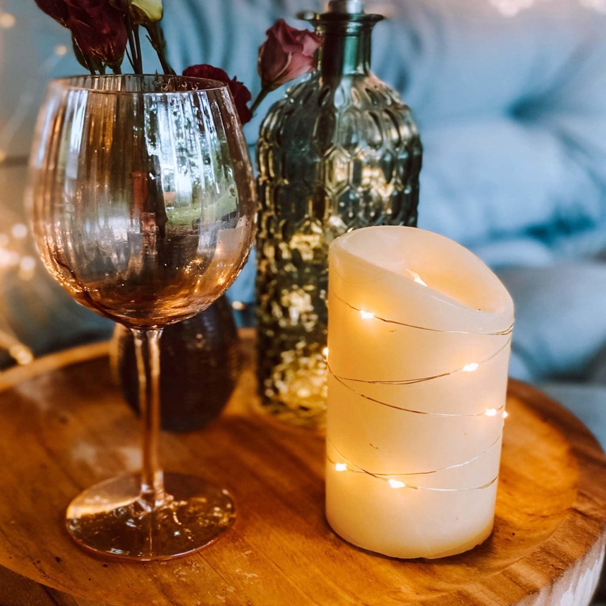 Omgoods - LED Wax Kaars met 30 Warm Witte Lichten en Timerfunctie