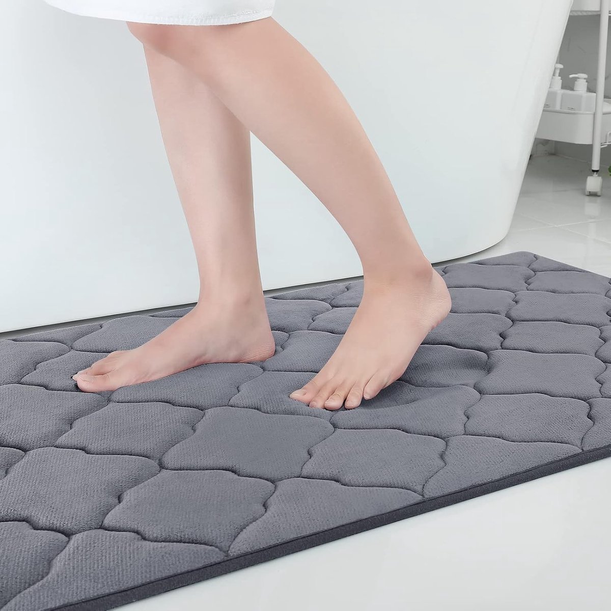 Omgoods - Memory Foam Badmat, Antislip en Wasbaar 60 x 120 cm Donkergrijs