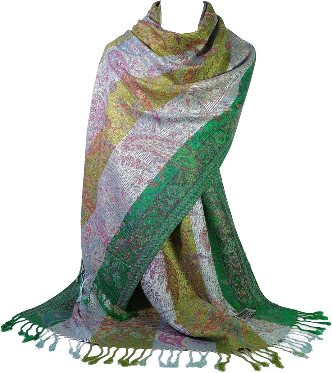 Omgoods - Pashmina Stijl Sjaal met Bloemenmotief