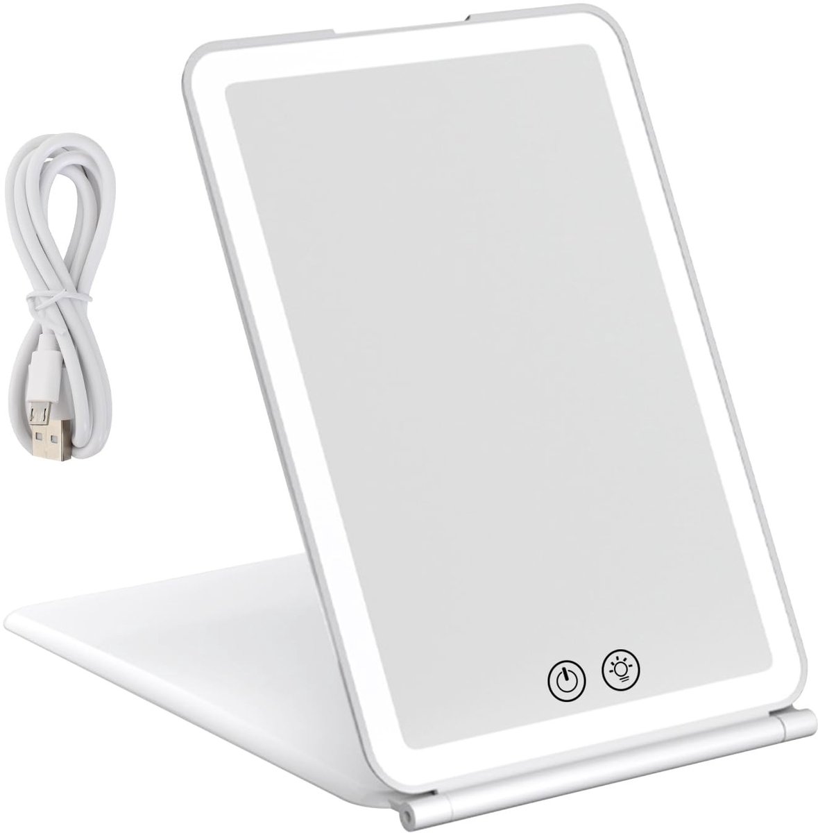 Omgoods - Draagbare Makeup Spiegel met 72 LED Lichten - USB Oplaadbaar en Dimbaar