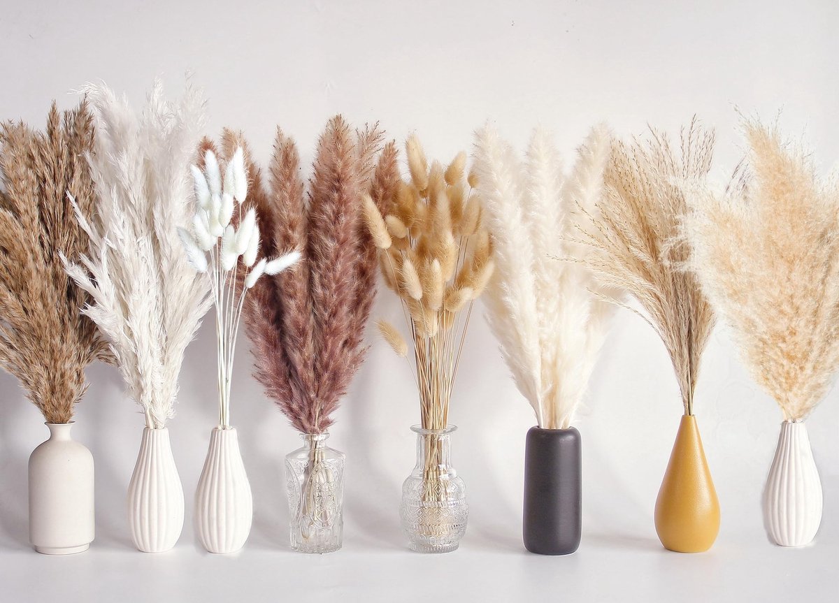 Omgoods - Gedroogde Pampas Gras Boeket voor Decoratie - 128 Stuks