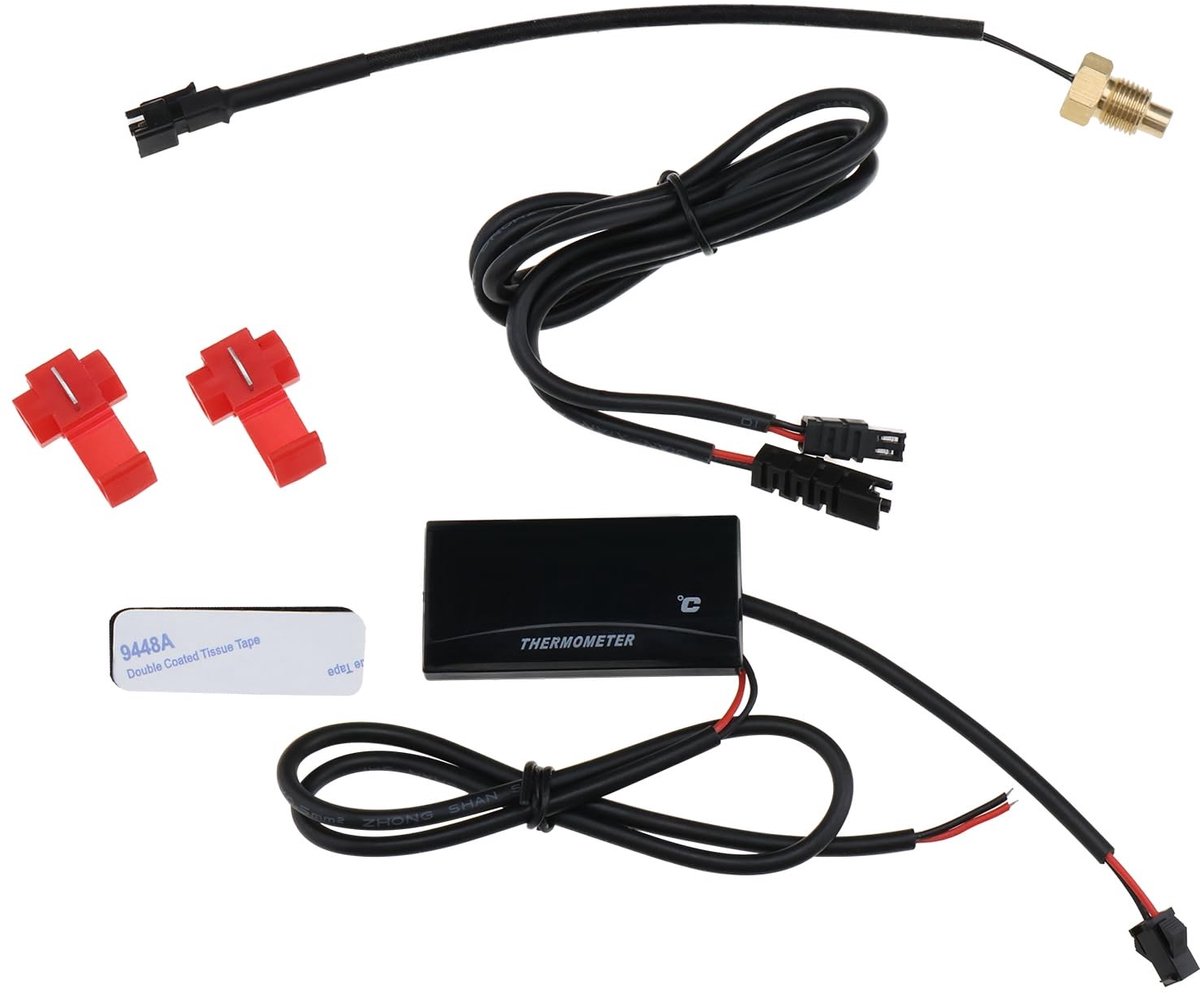 Omgoods - Digitale Temperatuurmeter - Water Temperatuur Meter - LED Waarschuwing - LCD Display - Geschikt voor Motoren - Racing Scooter
