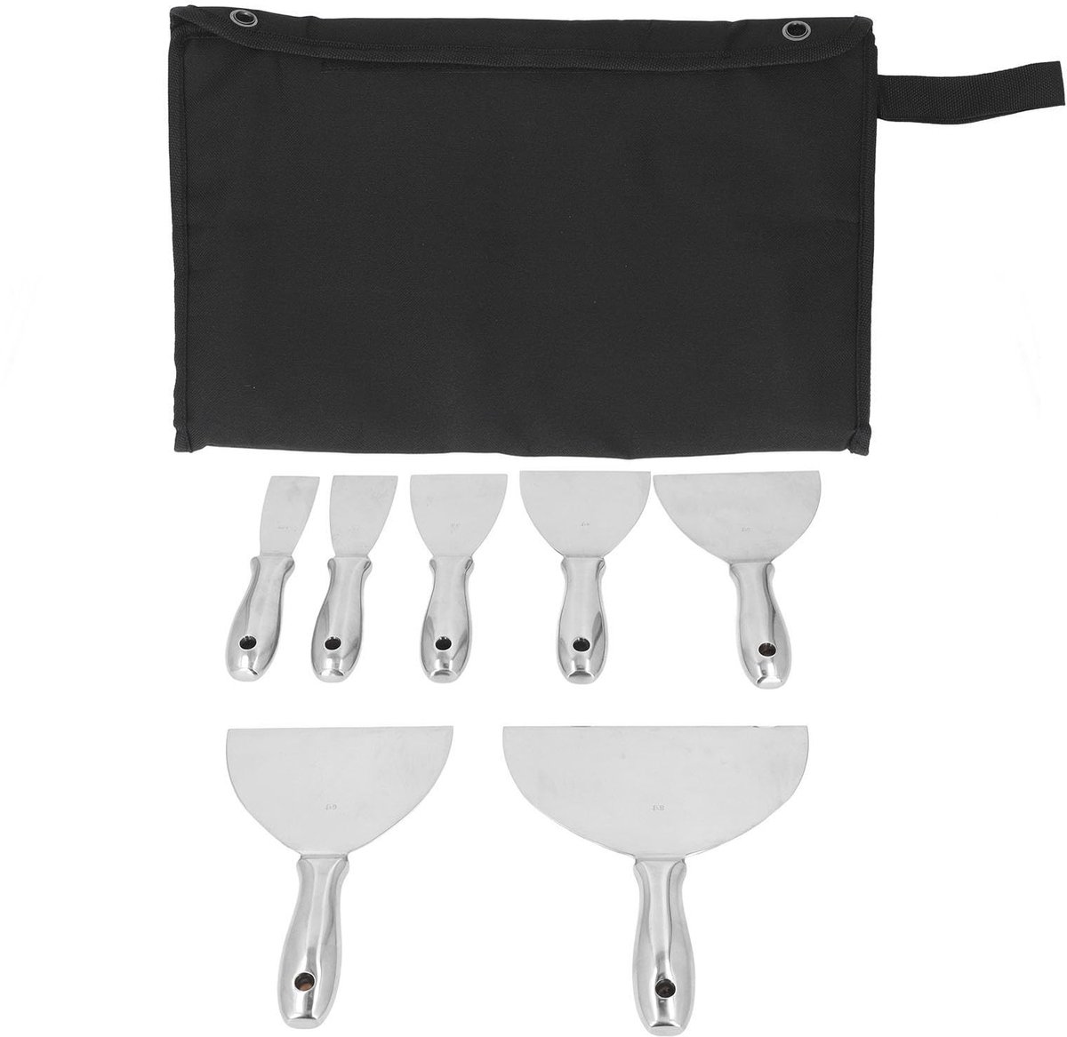 Omgoods- Plamuurmessenset Roestvrij Staal - Plamuurmessen - Plakmessen - Antislip Handvat - Lichtgewicht - Efficiënte Grip - Plamuurmes
