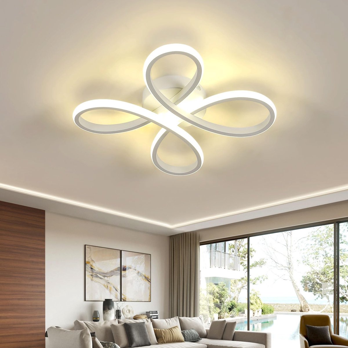 Omgoods - Moderne LED Plafondlamp met Bloem Design