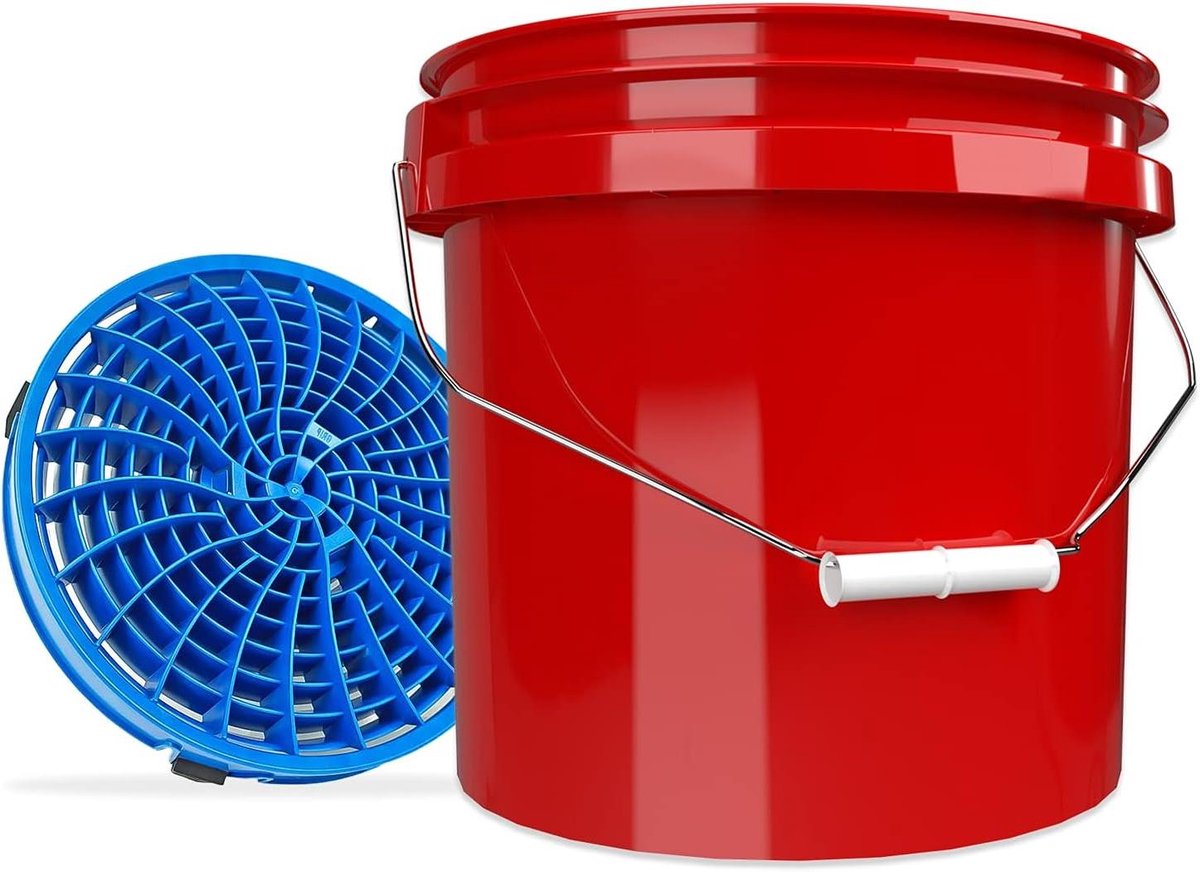 Autowashouder Set - Wasemmer met Vuilslot - Auto Krassen Vrij Wassen - Vuil Zakt Naar Bodem - 12 Liter