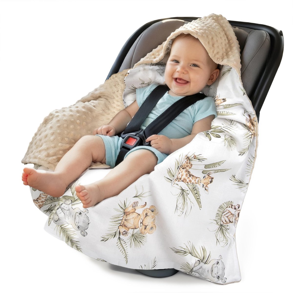 Omgoods - 100% Katoenen Wiegdeken met Kap voor Baby's, Universeel