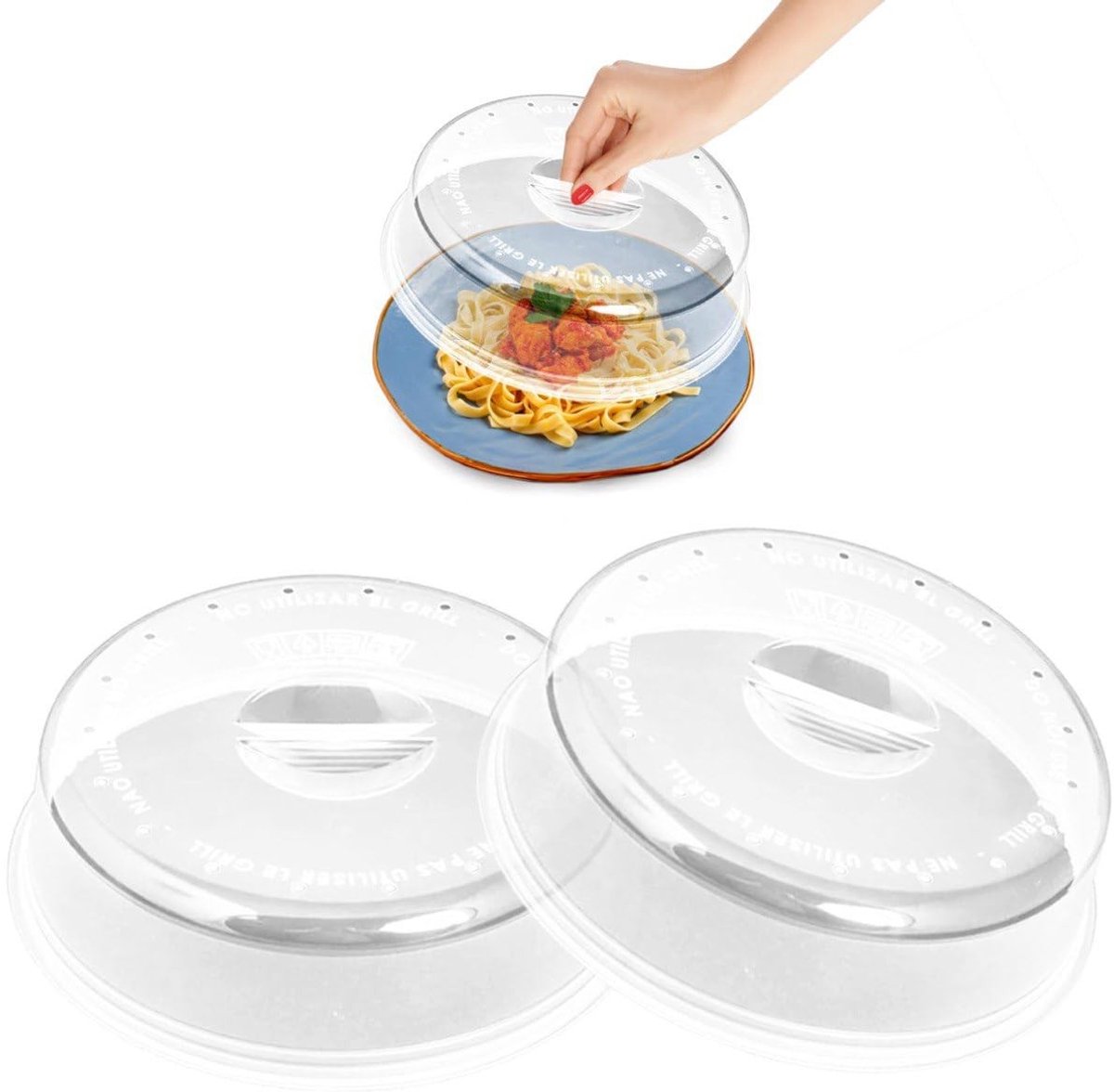 Omgoods - Set van 2 Magnetron Deksel 24cm BPA-vrij voor Keuken