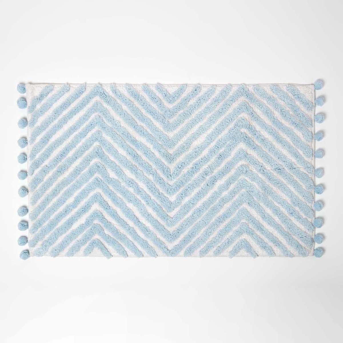 Omgoods - Zacht Tufted Badmat met Chevron Patroon en Kwastjes