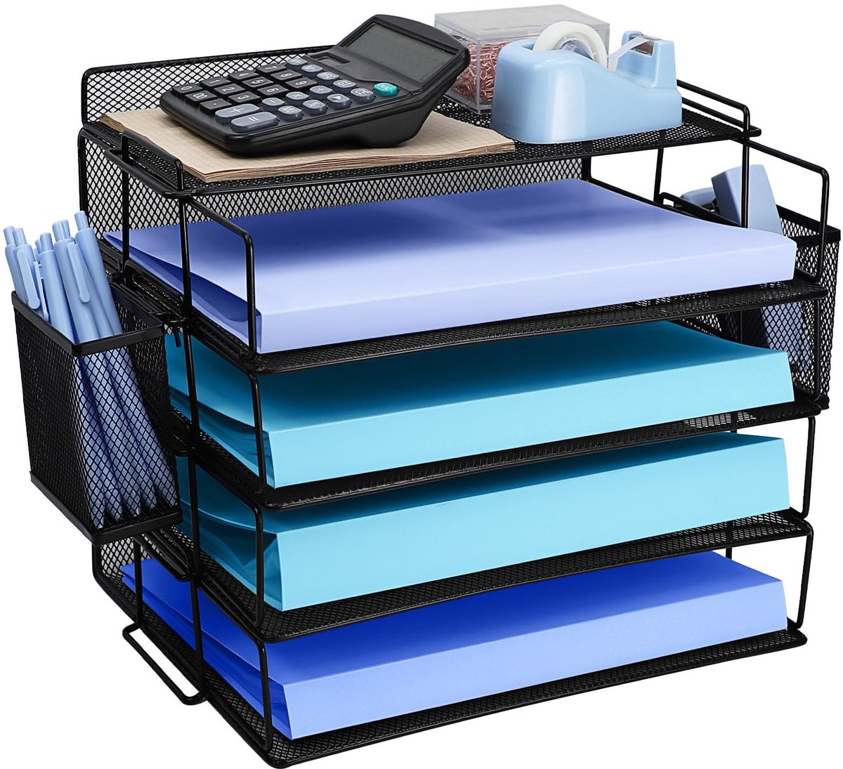 Omgoods - Documenten Organizer met 4 Compartimenten voor Bureau