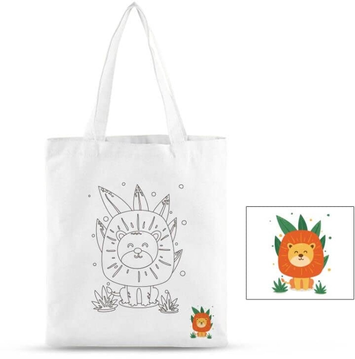 Omgoods - Herbruikbare DIY Canvas Schoudertas met Cartoonprint
