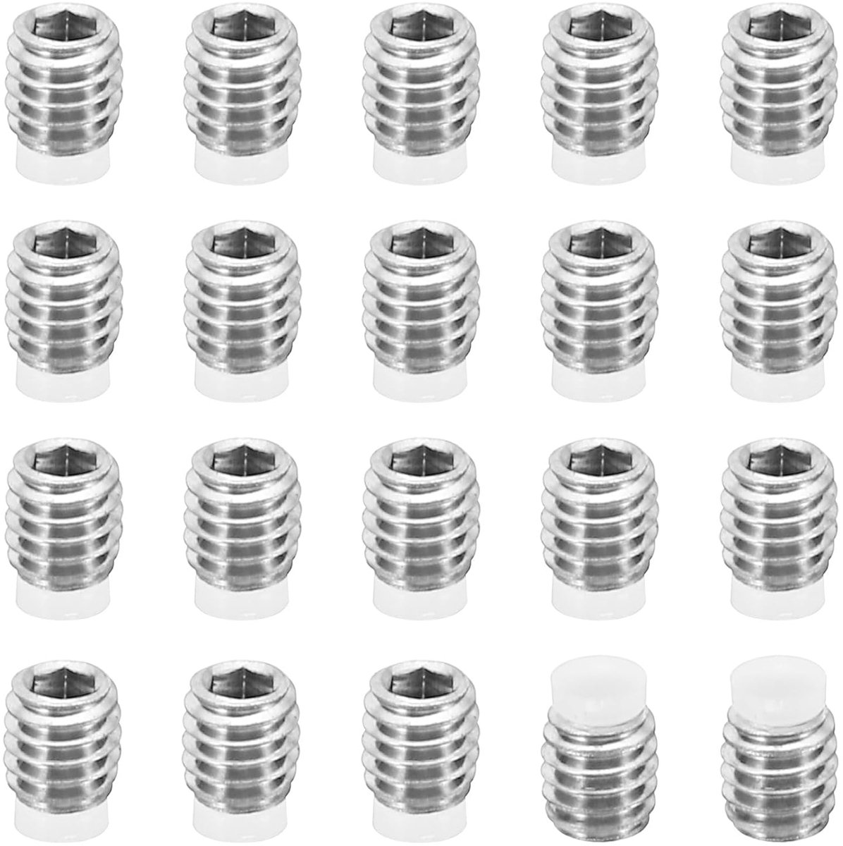 M4 x 4 mm nylon punt putschroef 20 stuks metrische zeskant bus kop kogelkop antislip set schroeven binnenste zeskant aandrijving hardware 304 roestvrij staal